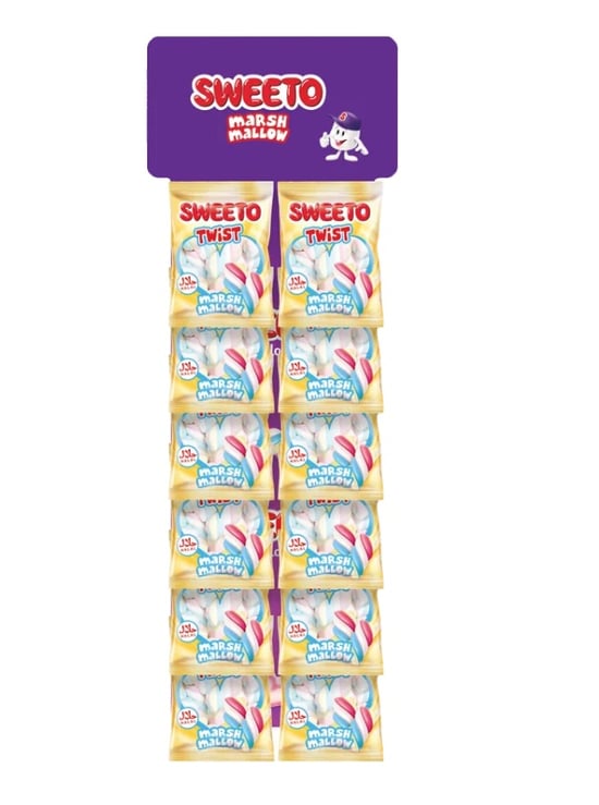 Sweeto Marshmallow 30 Gr Asalak Standlı Twist Kartela