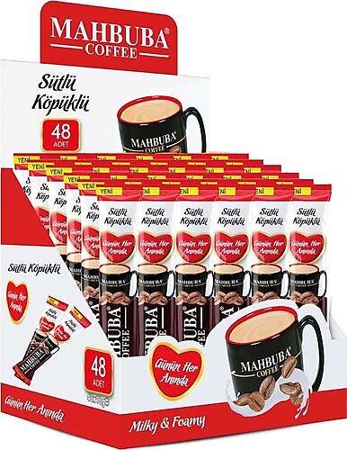 Mahbuba 3 Ü 1 Arada Sütlü Köpüklü Kahve 18 Gr 48 Li Paket