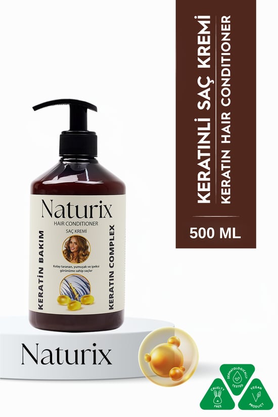 Keratin Saç Bakım Kremi 500 Ml | Yıpranmış Saçlar için Onarıcı Bakım