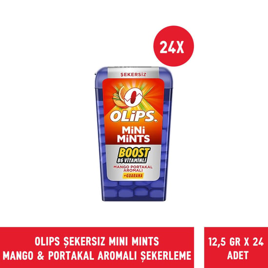 Olips Mini Mints Boots B6 Vitaminli Mango Portakal 12.5 Gr - 24 Adet