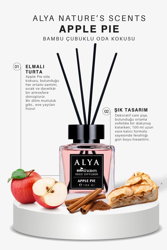 Alya Nature's Scents Apple Pie Bambu Çubuklu Oda Kokusu- Elmalı Tart Kokusu