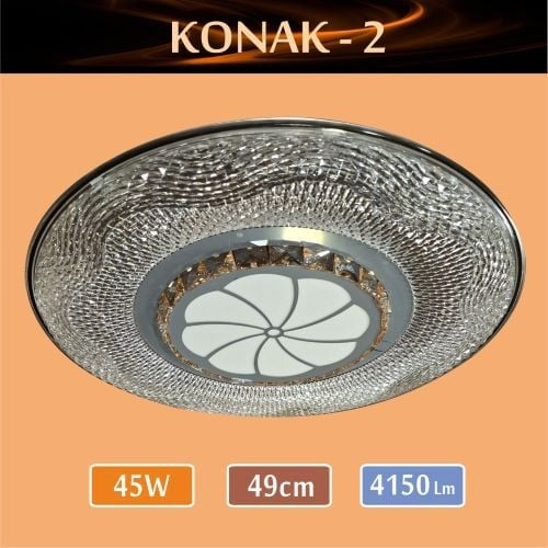 Erbay Sıva Üstü Led Panel Yuvarlak 45 Watt-Konak-2 Desenli-Beyaz-Günışığı