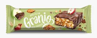 Hünnap Granio Çikolata Kaplamali Elmalı Tarçınlı Bisküvi Bar 40gr