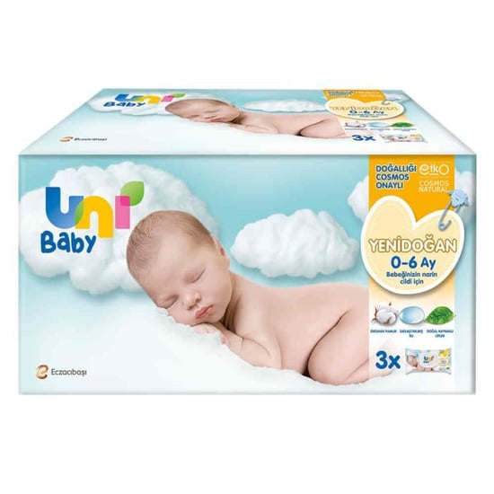 Uni Baby Yenidoğan İslak Mendil 40 Yaprak X 3 Adet