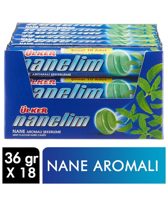 Ülker Nanelim Şekerleme 36 G X 18'li Paket Nane Aromalı