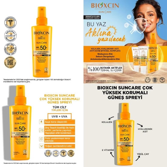Bioxcin Sun Care Tüm Cilt Tipleri için Güneş Spreyi 200 Ml Spf 50+