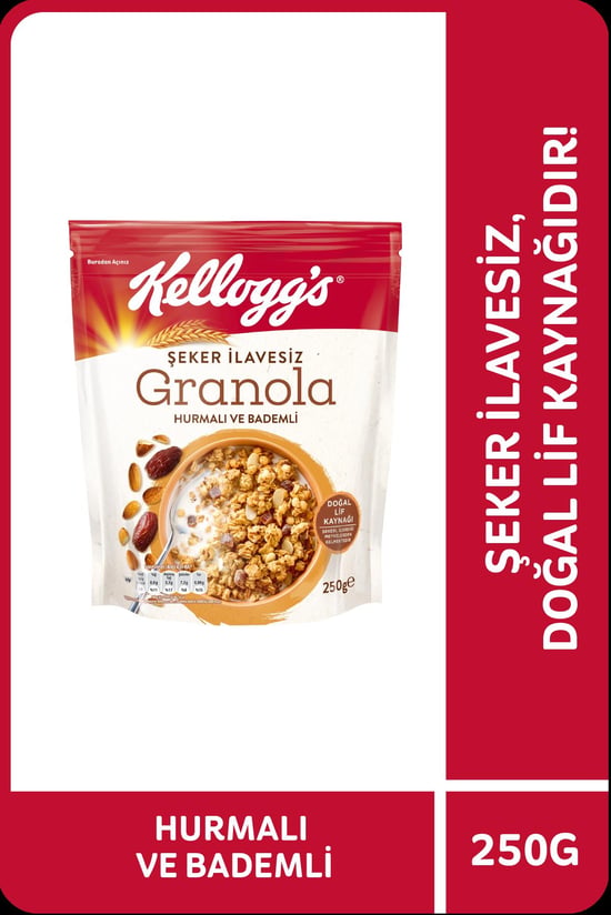 Kellogg's Şeker İlavesiz Granola Hurmali ve Bademli 250 Gram,%43