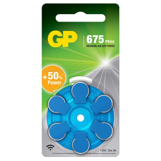 Gp Batteries Gpza675 Da675/ac675/za675 Boy İşitme Cihazı Kulaklık Pili, 1.45 Volt, 6'lı Kart