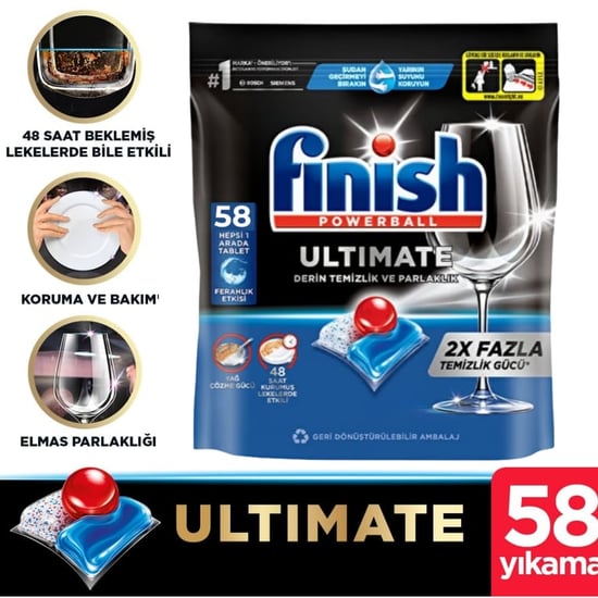 Finish Ultimate 58 Kapsül Bulaşık Makinesi Tableti