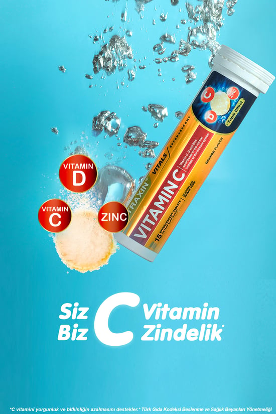 Nutraxin Vitamin C-d-zinc 15 Efervesan Tablet