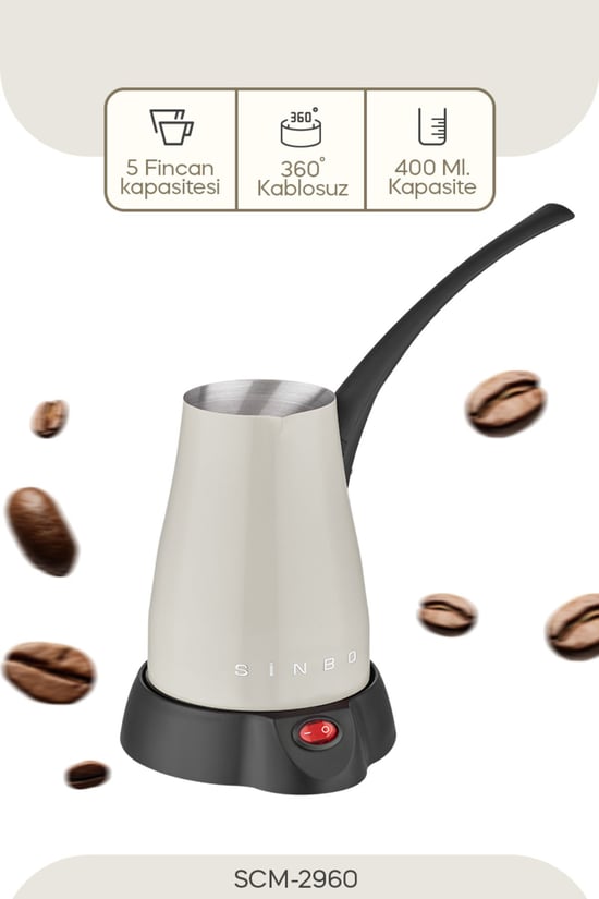 Sinbo Scm-2960 Kablosuz İnox Elektrikli Cezve