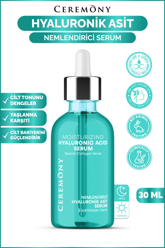 Ceremony Hyaluronik Asit Nemlendirici Cilt Bakım Serumu 30 Ml
