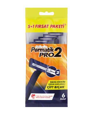 Gillette Permatik Pro 2 Tıraş Bıçağı 6'lı Poşet
