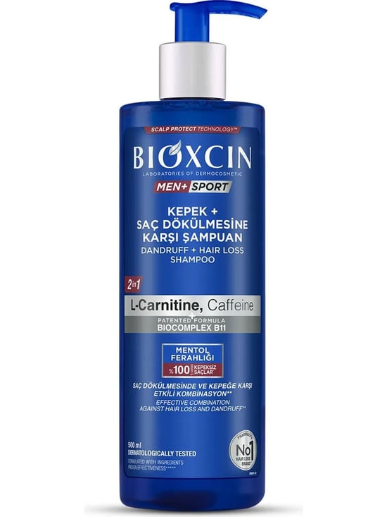 Bioxcin Men+ Sport Kepek + Saç Dökülmesine Karşı Şampuan 500 Ml
