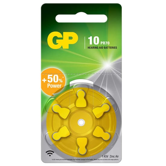 Gp Batteries Gpza10 Da230/ac10/za10 Boy İşitme Cihazı Kulaklık Pili, 1.45 Volt, 6'lı Kart