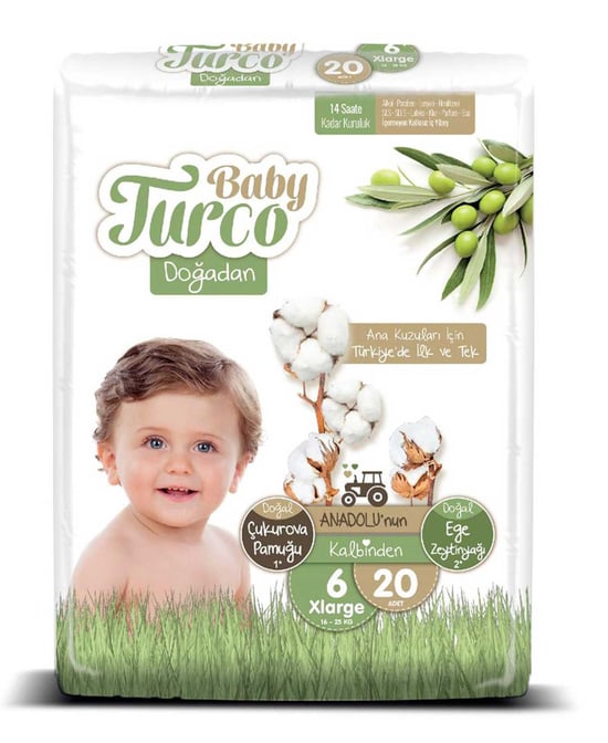 Baby Turco Doğadan Bebek Bezi No:6 20'li
