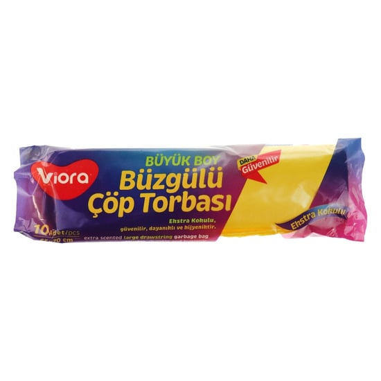 Viora Büyük Boy Büzgülü Çöp Poşeti 10 Lu