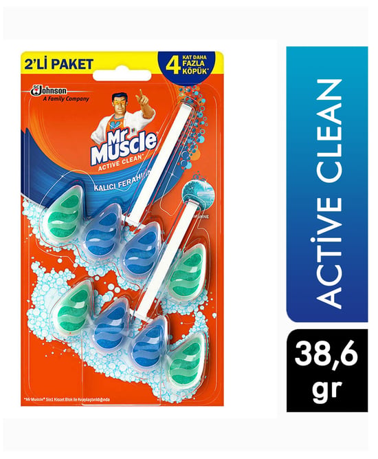 Mr.muscle Klozet Bloğu 2 X 38,6 Gr Active Clean Marine
