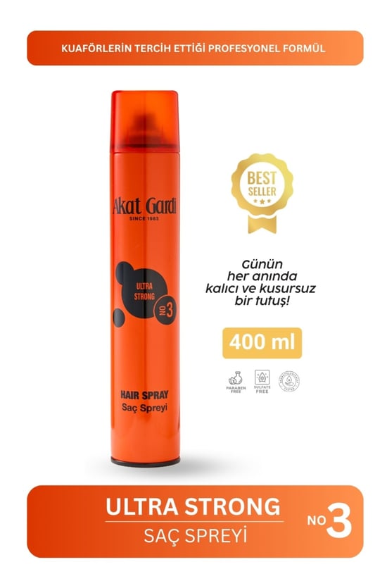 Akat Gardi Saç Spreyi Ultra Strong No:3 Turuncu 400 Ml