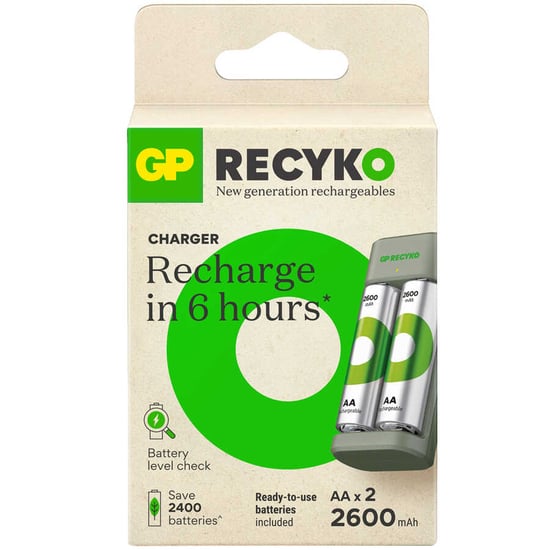 Gp E221 Usb Pil Şarj Cihazı 2 Adet 2600mah Aa Kalem Pilli Set