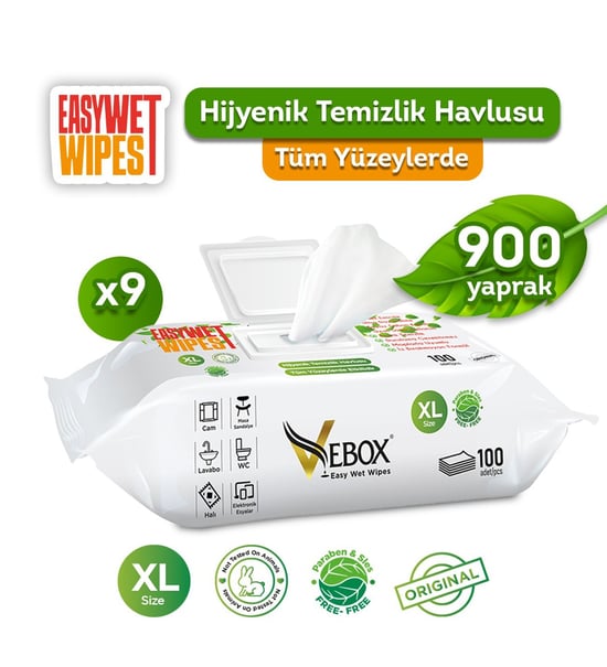 Vebox Easy Wet Wipes 9x100 900 Yaprak