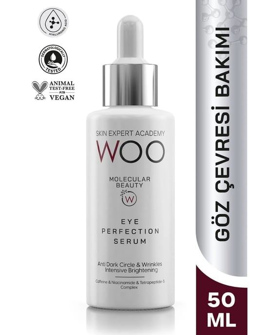 Woo Skin Expert Academy Göz Altı Torba, Halka ve Morluk Karşıtı Serum 50ml Canlandırıcı Nemlendirici Kırışıklık Önleyici