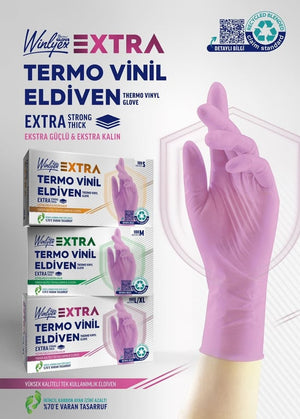 Winlyex Termo Vinil Eldiven Beyaz M 100lü