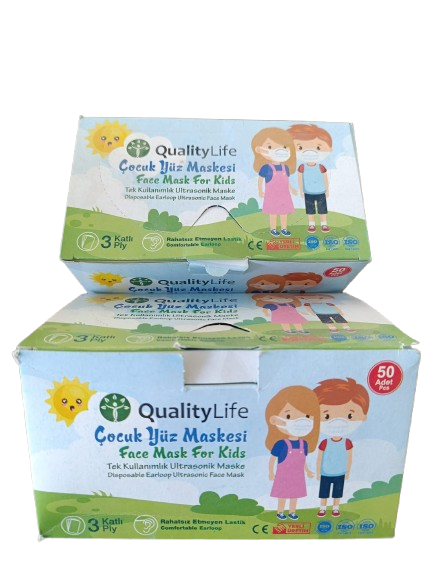 Quality Life 3 Katlı Çocuk Maskesi 50li