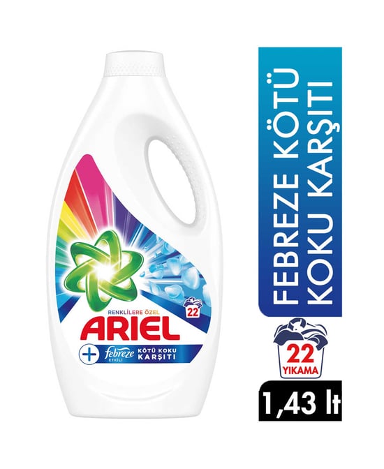 Ariel Sıvı Çamaşır Deterjanı 1,43 Lt 22 Yıkama Febreze Kötü Koku Karşıtı