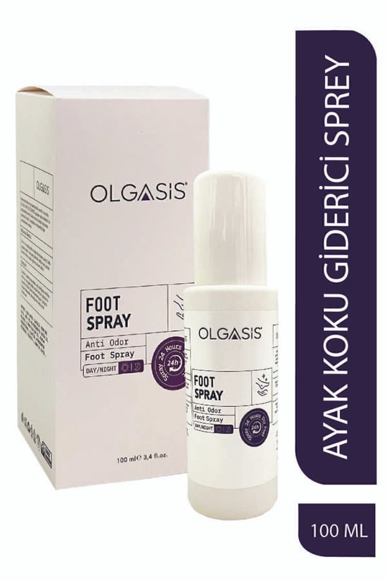 Olgasis Foot Spray Ayak Koku Giderici Onarıcı Bakım Spreyi İslaklık Hissi Bırakmayan 24 Saat Etkili 100 Ml