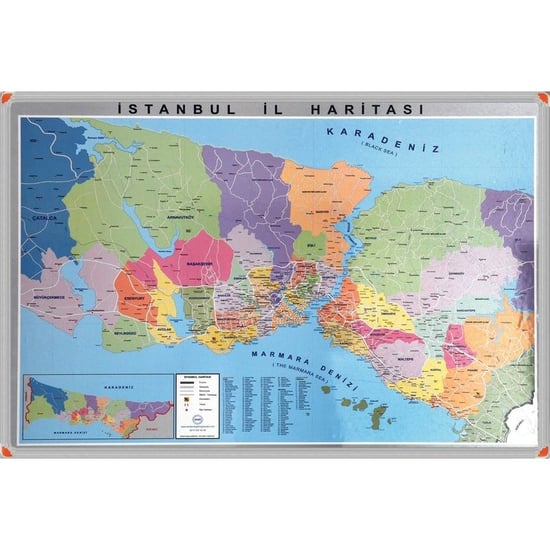 İstanbul haritasi (alüminyum Çerçeve)