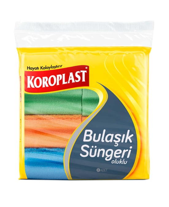 Koroplast Bulaşık Süngeri 8'li Oluklu