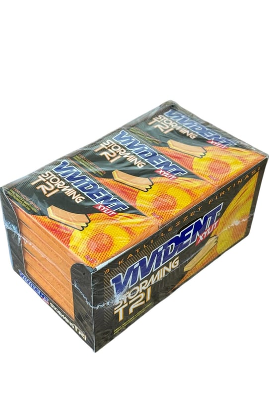 Vivident Storming Mango, Çarkıfelek ve Narenciye Aromalı Şekersiz Sakız 33 G X 18 Adet
