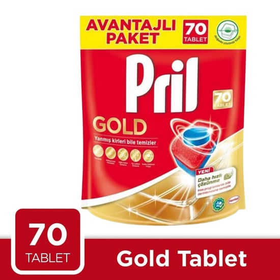 Pril Gold Bulaşık Makinesi Tableti 70'li