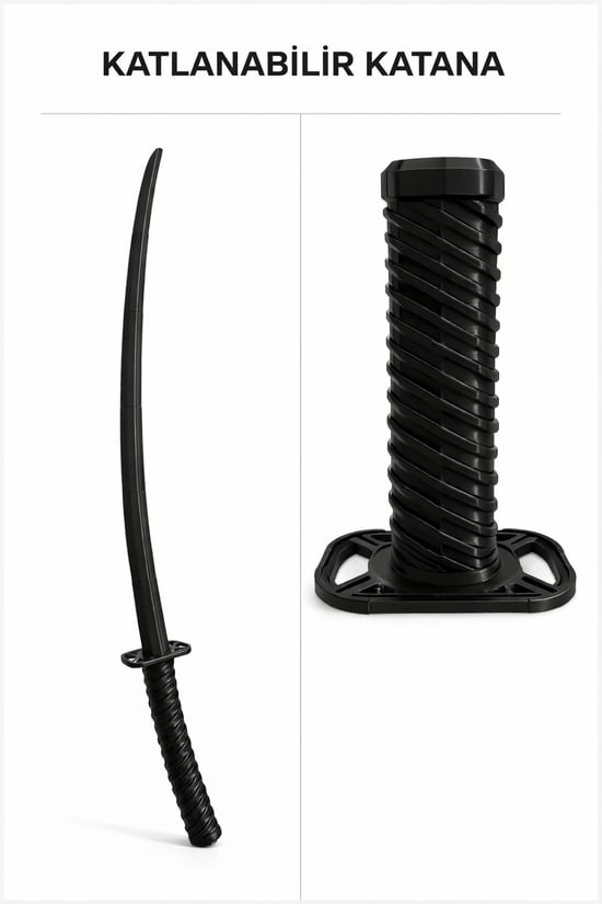 Katana 3d Plastik 77cm Katlanabilir Siyah Katana