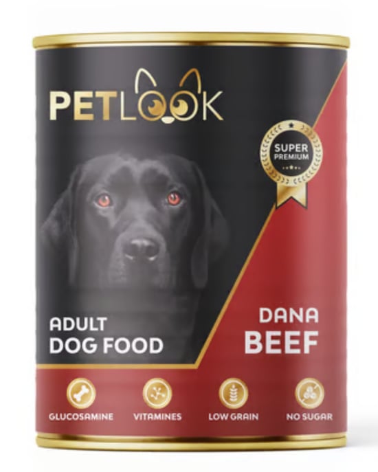 Petlook Konserve Köpek Maması Yetişkin Sığır Etli, Kıyılmış Pate Etli 415 Gr