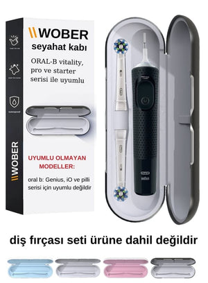 Wober Oral-B Uyumlu Şarjlı Diş Fırçası Seyahat Saklama Kabı Mavi