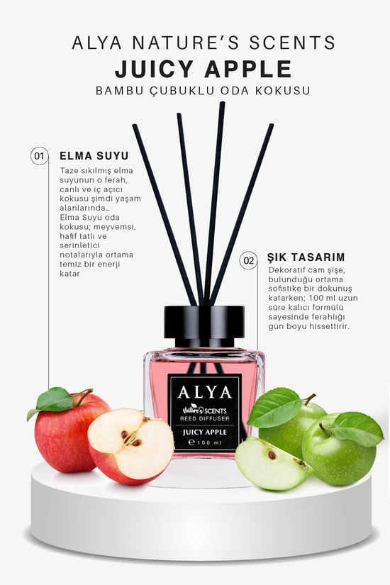 Alya Nature's Scents Juicy Apple Bambu Çubuklu Oda Kokusu- Elma Kokusu
