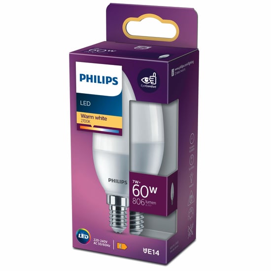 Phılıps Led 60w Mum Ampul Sarı İşık E14 İnce Duylu
