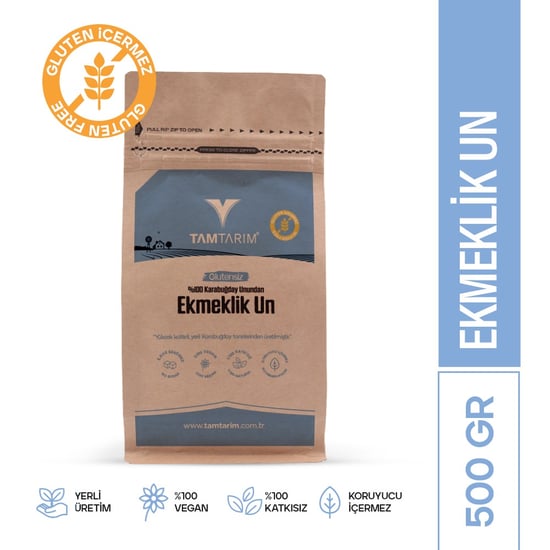 Tam Tarım Glutensiz Ekmeklik Un (%100 Karabuğday Unu) 500 GR