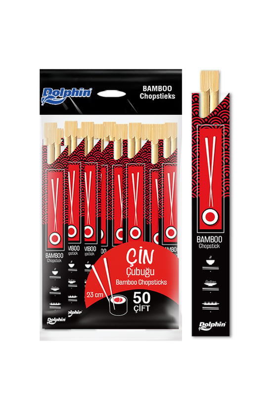 Dolphin Çin Yemek Çubuğu-chopsticks 23cm 50 Çift