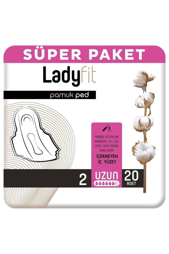 Ladyfit Pamuk Hijyenik Ped Uzun 20'li