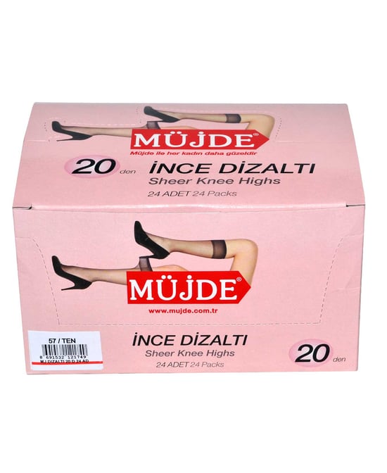 Müjde İnce Diz Altı Kadın Çorabı 24'lü Paket 57 Ten