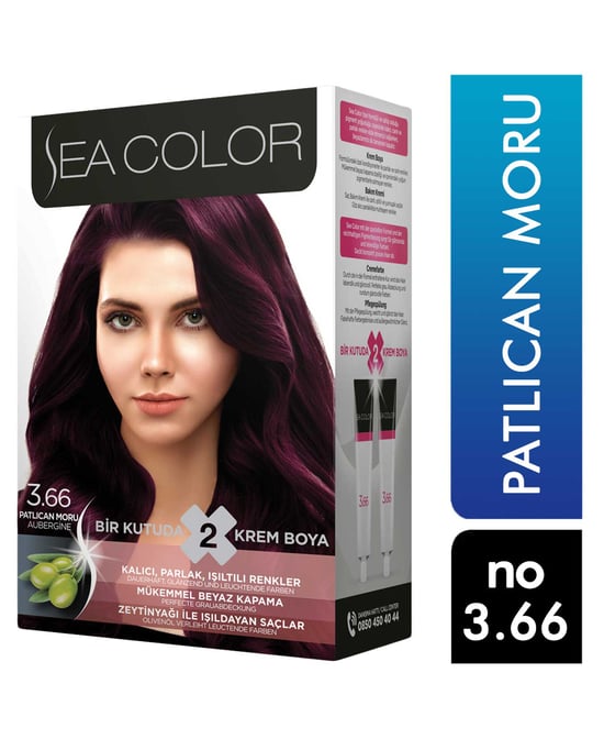 Sea Color Saç Boyası 3.66 Patlıcan Moru
