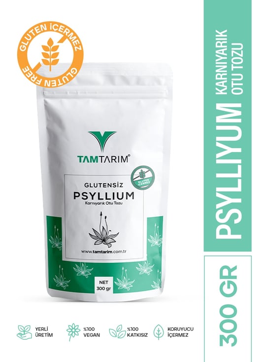 Tam Tarım Glutensiz Karnıyarık Otu Tozu(Psyllium) 300 GR