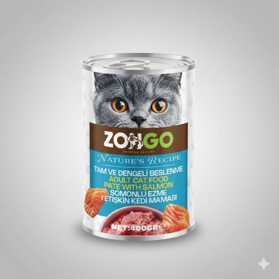 Zongo Yetişkin Kedi Konservesi Somonlu Pate 400 Gr