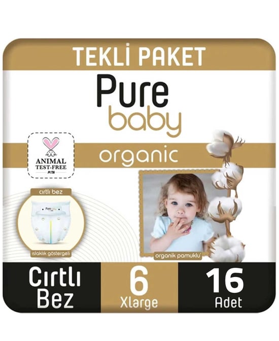 Pure Baby Bebek Bezi Pamuk Jumbo Paket Xl 16'lı