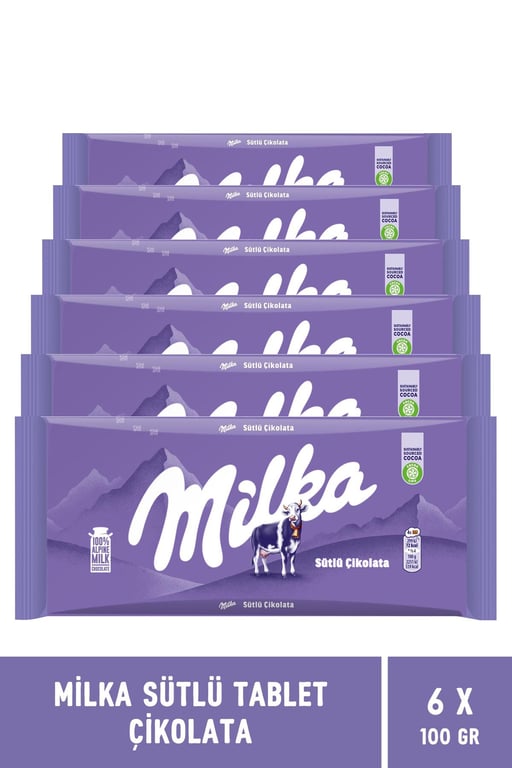Milka Sütlü Tablet Çikolata 80 Gr - 6 Adet