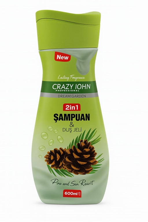 Crazy John Şampuan & Duş Jeli Çam ve Deniz 600 Ml