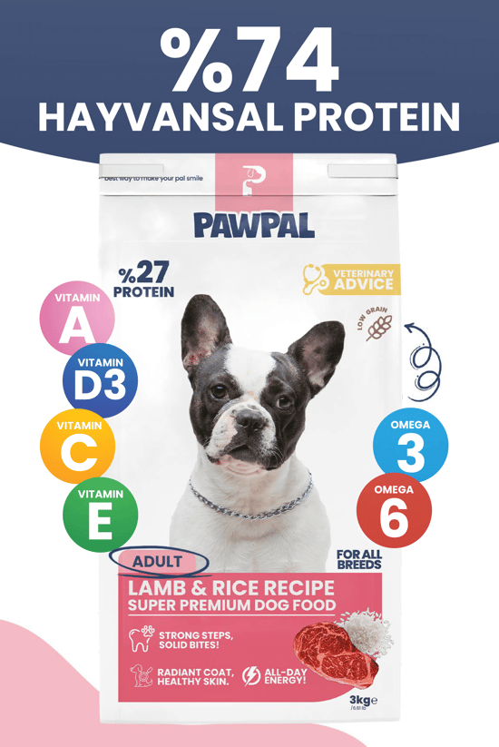 Pawpal Kuzu Eti ve Pirinçli Süper Premium Yetişkin Köpek Maması 3kg